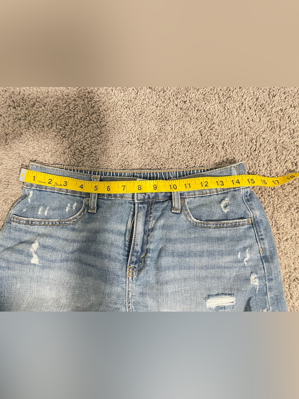 aerie Light Blue Distressed Denim Shorts - Picture 4 of 7